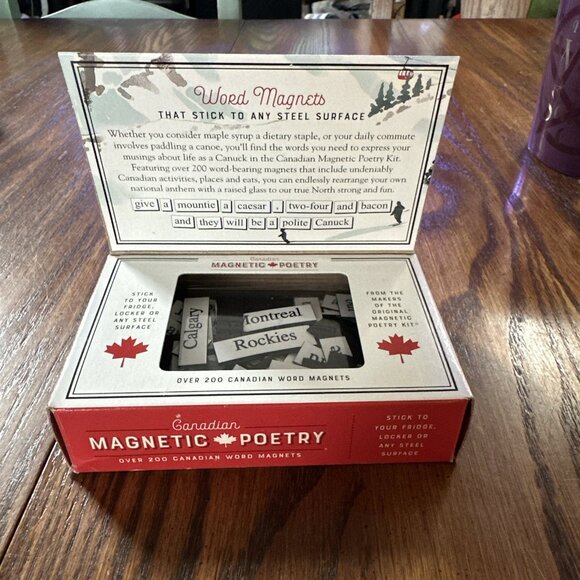 Canadian Magnetic Poetry kit words fridge magnets Montreal Calgary Whistler rare - Picture 3 of 3